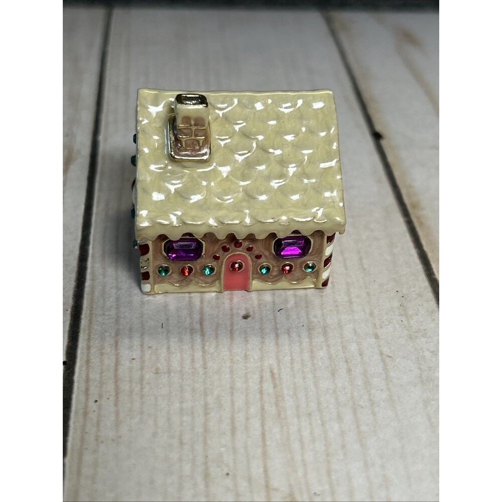 Monet - Bejeweled Enamel Gingerbread House Trinket Box  2008
